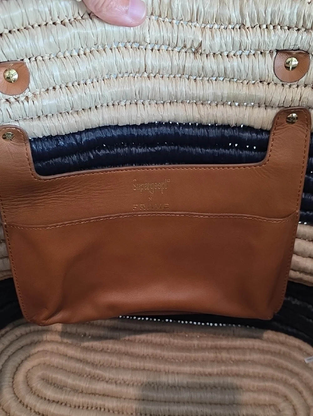 Frame Natural Woven Straw Tote - Picture 7 of 9